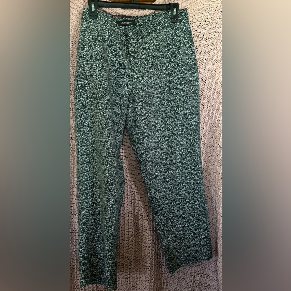 Liverpool Black and White Straight Leg Pants